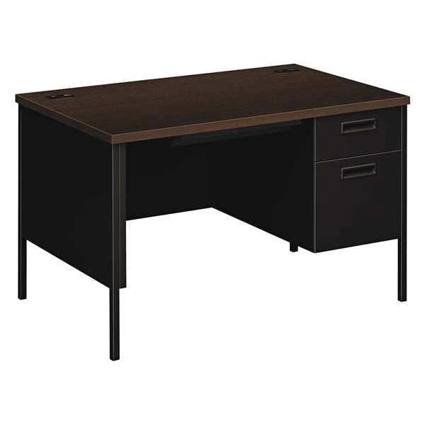 Hon Pedestal Desk, 30" D, 48" W, 29-1/2" H, Mocha, Laminate