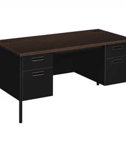 Hon Pedestal Desk, 30" D, 60" W, 29-1/2" H, Mocha, Laminate