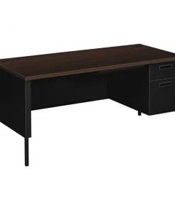 Hon Pedestal Desk, 30" D, 66" W, 29-1/2" H, Mocha, Laminate