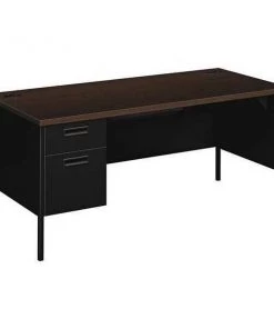 Hon Pedestal Desk, 30" D, 66" W, 29-1/2" H, Mocha, Laminate