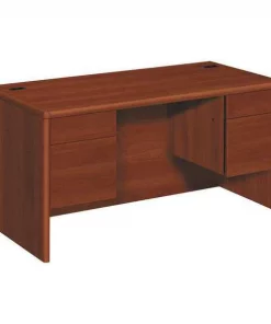 Hon Pedestal Desk, 30" D, 60" W, 29-1/2" H, Cognac, Particle Board