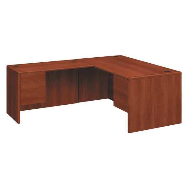 Hon Pedestal Desk, 30" D, 66" W, 29-1/2" H, Cognac, Particle Board