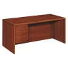 Hon Pedestal Desk, 30" D, 66" W, 29-1/2" H, Cognac, Particle Board