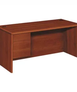 Hon Pedestal Desk, 30" D, 66" W, 29-1/2" H, Cognac, Particle Board