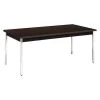 Hon Rectangle Utility Table, 72" X 36" X 29", Mocha/Black Top, High-Pressure Laminate