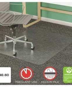 Deflecto Chair Mat 46"x60", Rectangular Shape, Clear, for Carpet