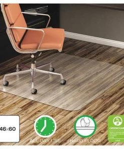 Deflecto Chair Mat 46"x60", Rectangular Shape, Clear, for Hard Floor
