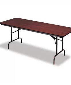 Iceberg Rectangle Folding Table, 60" W, 30" L, 29" H, Mahogany Top, Melamine