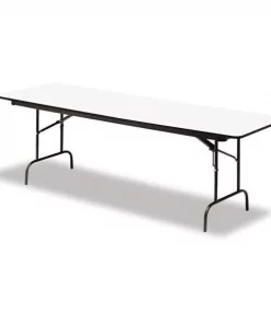 Iceberg Rectangle Folding Table, 72" W, 30" L, 29" H, Gray Top, Melamine