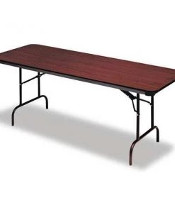 Iceberg Rectangle Folding Table, 96" W, 30" L, 29" H, Mahogany Top, Melamine