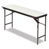 Iceberg Rectangle Folding Table, 60" W, 18" L, 29" H, Gray Top, Melamine