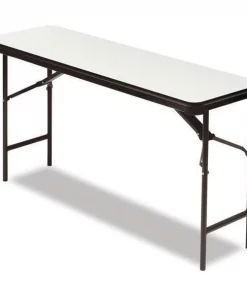 Iceberg Rectangle Folding Table, 60" W, 18" L, 29" H, Gray Top, Melamine