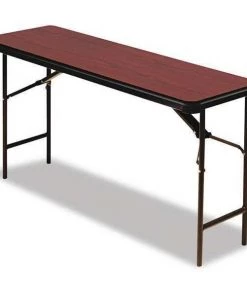 Iceberg Rectangle Folding Table, 72" W, 18" L, 29" H, Mahogany Top, Melamine