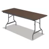 Iceberg Rectangle Folding Table, 72" W, 30" L, 29" H, Walnut Top, Melamine