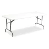 Iceberg Rectangle Folding Table, 72" W, 30" L, 29" H, Platinum Top, Blow-Molded High-Density Polyethylene