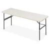Iceberg Rectangle Folding Table, 72" W, 24" L, 29" H, Platinum Top, Blow-Molded High-Density Polyethylene