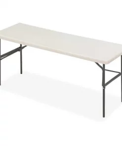 Iceberg Rectangle Folding Table, 72" W, 24" L, 29" H, Platinum Top, Blow-Molded High-Density Polyethylene