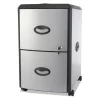 Storex 19" W 2 Drawer File, Cabinet, 2 Drawer, Black/Silver, Letter