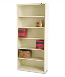Tennsco Bookcase, Metal, 6Shf, 78H, Putty