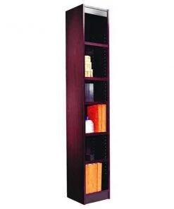 Alera Bookcase, 6 Shelf, 12x11-3/4x72", Mahogany