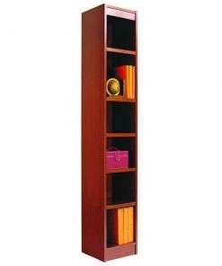 Alera Narrow Bookcase, 6Shelf, 12x72", Cherry