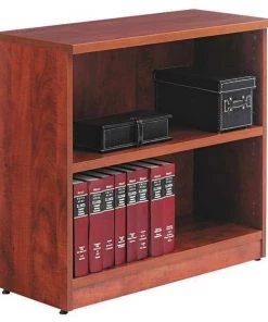 Alera Valencia Bookcase, 2 Shelf, 29.5", Cherry