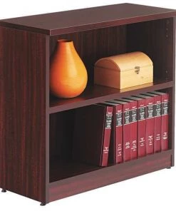 Alera Valencia Bookcase, 2Shelf, 29.5", Mahogany