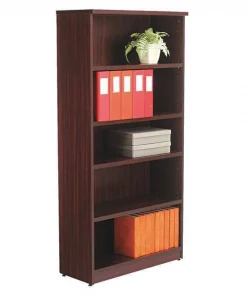 Alera Valencia Bookcase, 5 Shelf, 65", Mahogany