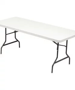 Alera Rectangle Folding Table, 72" W, 30" L, 29" H, Platinum Top, Blow-Molded High-Density Polyethylene