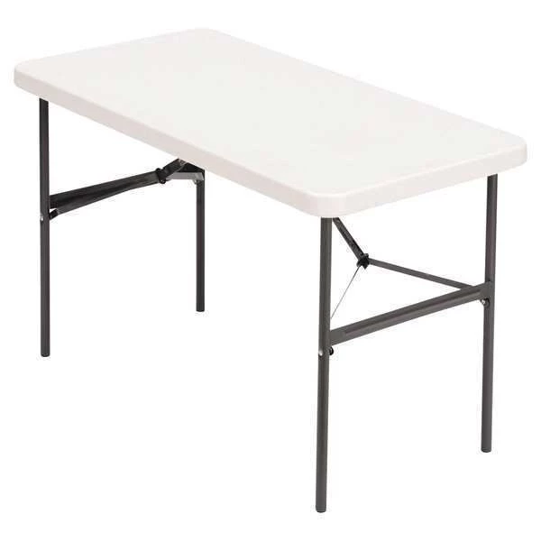 Alera Rectangle Folding Table, 48" W, 24" L, 29" H, Platinum Top, Blow-Molded High-Density Polyethylene