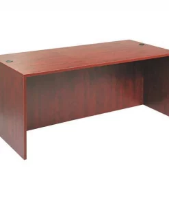 Alera Straight Front Desk, 35-1/2" D, 71" W, 29-1/2" H, Medium Cherry, Woodgrain Laminate