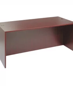 Alera Straight Front Desk, 35-1/2" D, 71" W, 29-1/2" H, Mahogany, Woodgrain Laminate