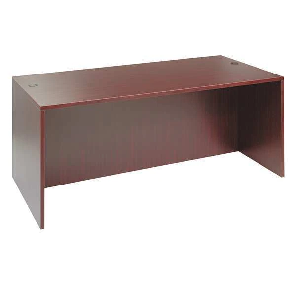 Alera Straight Front Desk, 35-1/2" D, 71" W, 29-1/2" H, Mahogany, Woodgrain Laminate