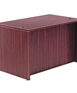 Alera Straight Front Desk, 29-1/2" D, 47-1/4" W, 29-1/2" H, Mahogany, Woodgrain Laminate