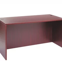 Alera Straight Front Desk, 29-1/2" D, 59-1/8" W, 29-1/2" H, Mahogany, Woodgrain Laminate