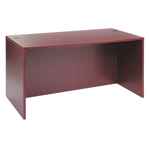 Alera Straight Front Desk, 29-1/2" D, 59-1/8" W, 29-1/2" H, Mahogany, Woodgrain Laminate