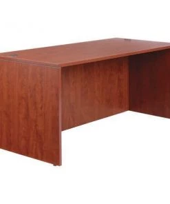 Alera Straight Front Desk, 29-1/2" D, 65" W, 29-1/2" H, Medium Cherry, Woodgrain Laminate
