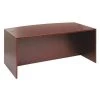 Alera Bow Front Desk, 41-3/8" D, 71" W, 29-1/2" H, Mahogany, Woodgrain Laminate