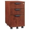 Alera 15-7/8" W 3 Drawer Valencia Mobile File Cabinet, Cherry, Medium Cherry