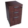 Alera 15-7/8" W 3 Drawer Valencia Mobile File Cabinet, Mahogany, Mahogany