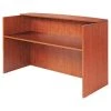 Alera Reception Desk, 35-1/2" D, 71" W, 42-1/2" H, Medium Cherry, Woodgrain Laminate