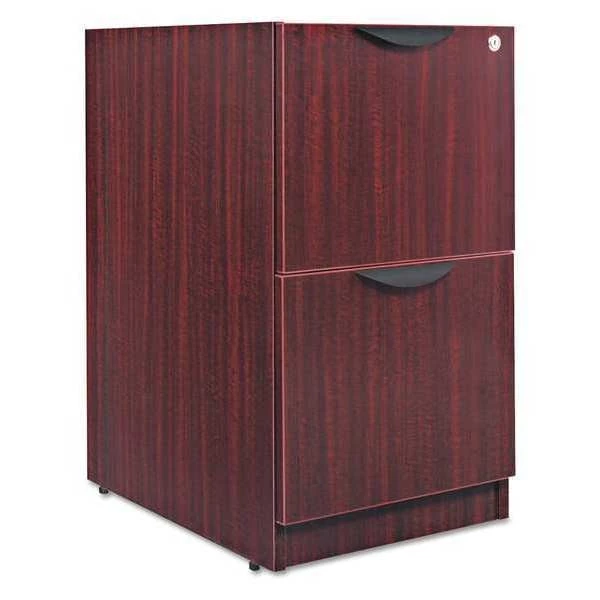 Alera 15-5/8" W 2 Drawer Drawer Pedestal, File/File, Mahogany, Mahogany