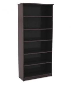 Alera Bookcase, 80.25", 6 Shelf, Espresso
