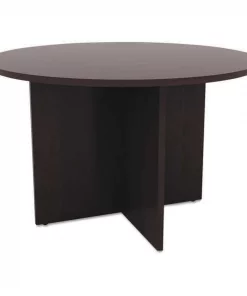 Alera Round Conference Table, 29.5", Espresso Top, Textured Woodgrain Laminate