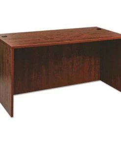 Alera Straight Front Desk, 29-1/2" D, 59-1/2" W, 29-1/2" H, Medium Cherry, Woodgrain Laminate
