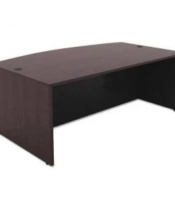 Alera Bow Front Desk, 41-3/8" D, 71" W, 29-1/2" H, Espresso, Textured Woodgrain Laminate