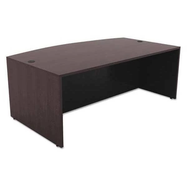 Alera Bow Front Desk, 41-3/8" D, 71" W, 29-1/2" H, Espresso, Textured Woodgrain Laminate
