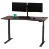 Motionwise Adjustable Desk, 30" D, 60" W, 28" to 48" H, Gray, Medium Density Fiberboard