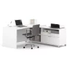 Bestar L Shaped Desk, 71.1" D, 71.1" W, 29.9" H, White, Melamine