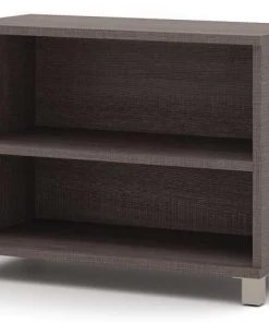 Bestar 2-Shelf Bookcase, 28-13/32"x35-30/64" Bark Grey